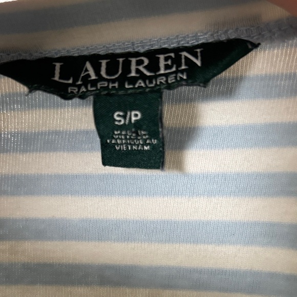 Ralph Lauren Striped White and Light Blue Top SZ S/P - Picture 3 of 4
